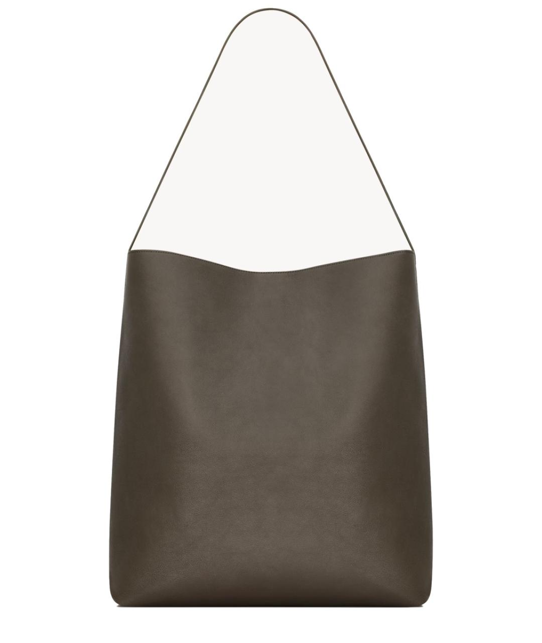 SAINT LAURENT Серая кожаная сумка тоут, фото 3