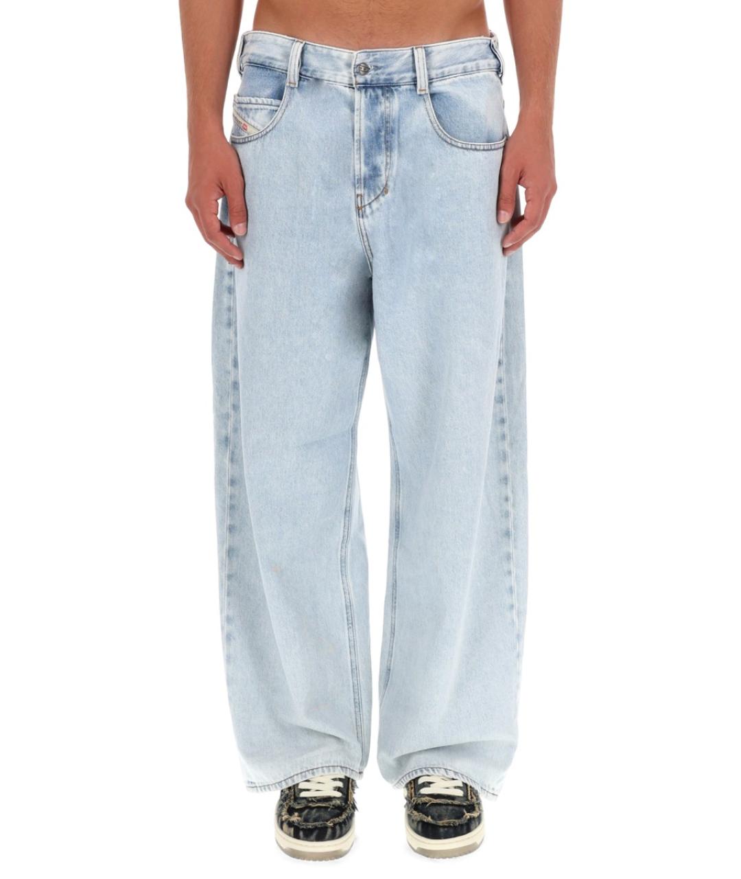 DIESEL Синие хлопковые прямые джинсы, фото 2