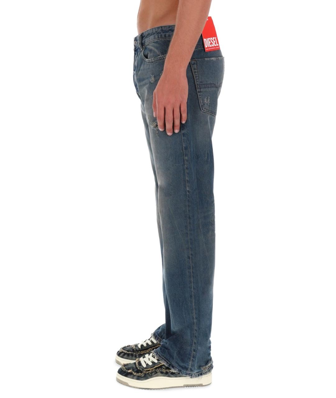 DIESEL Синие хлопковые прямые джинсы, фото 3
