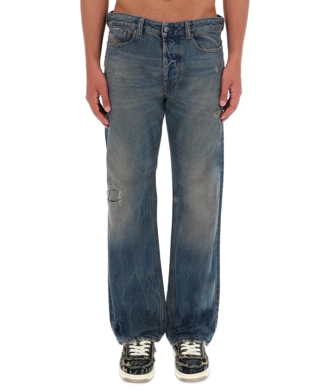 DIESEL Синие хлопковые прямые джинсы, фото 5