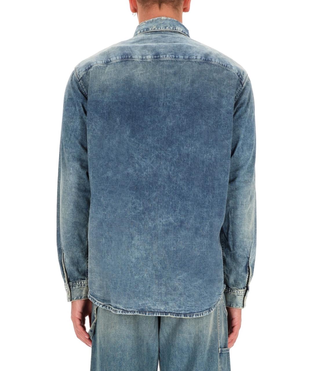 DIESEL Синяя хлопковая кэжуал рубашка, фото 5