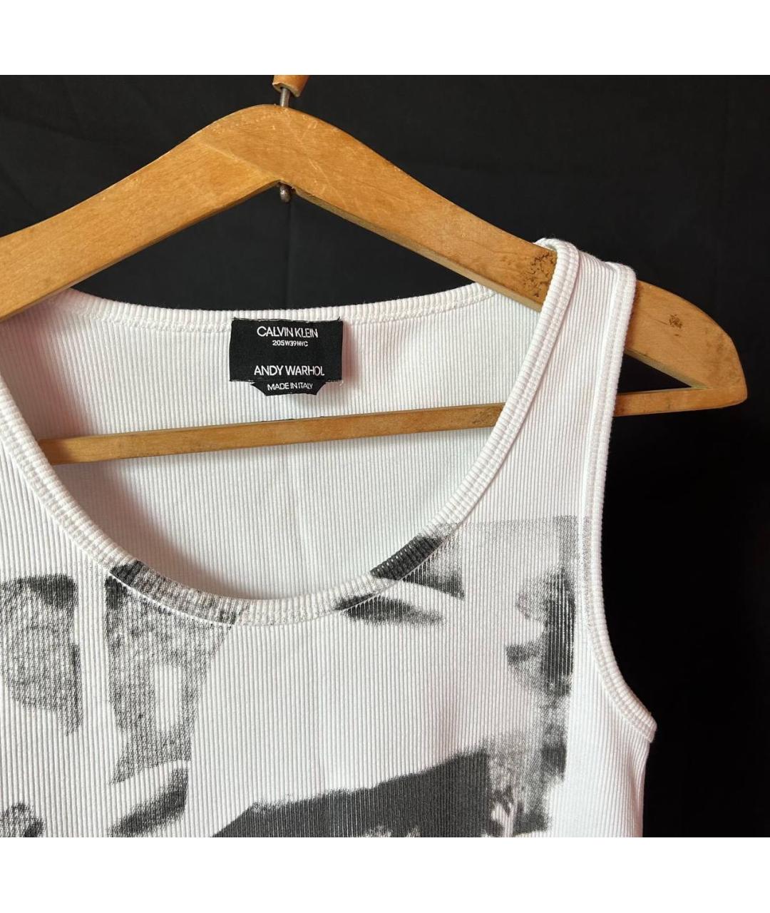 CALVIN KLEIN Белая хлопковая футболка, фото 3