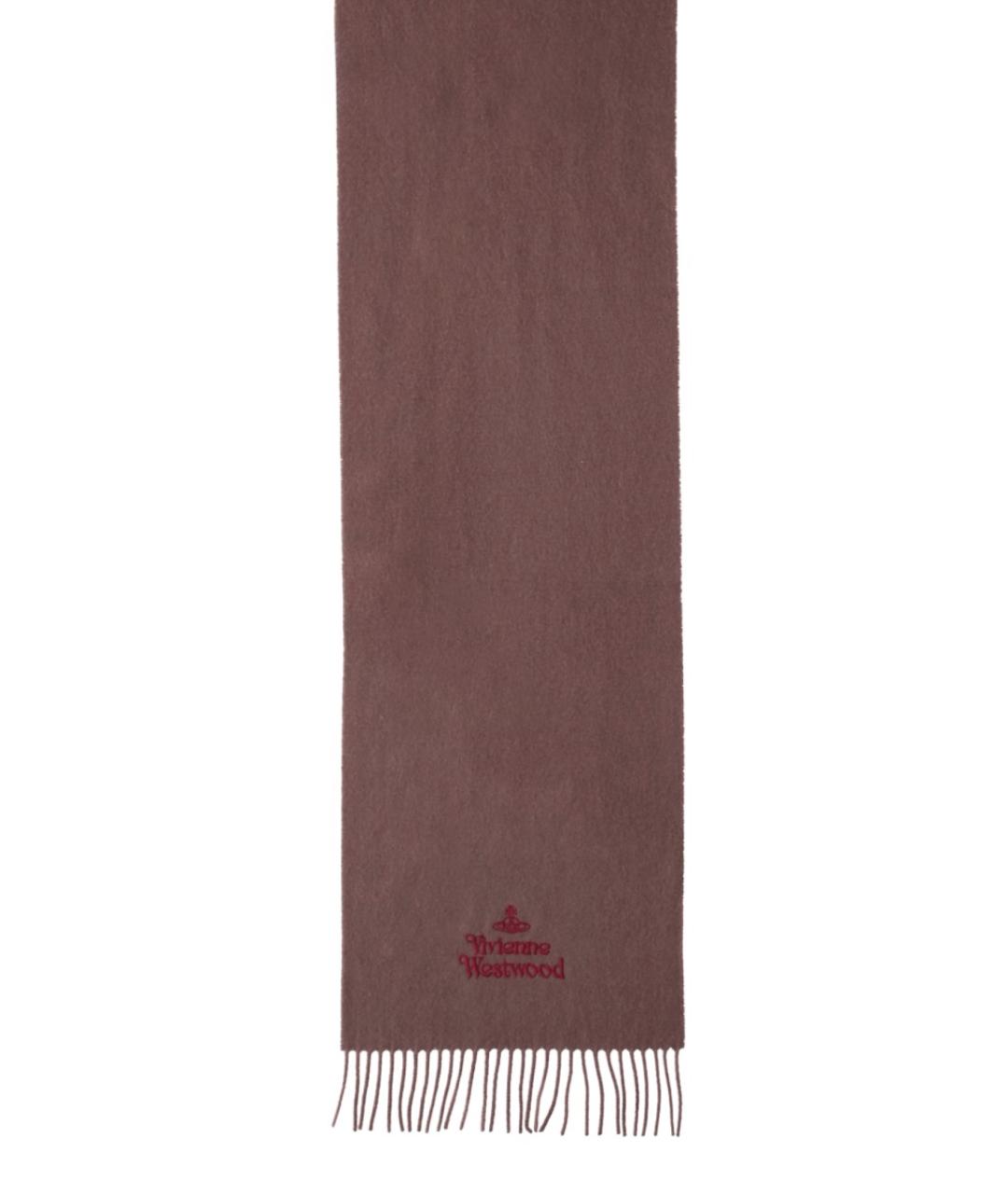 VIVIENNE WESTWOOD Коричневый шерстяной шарф, фото 2