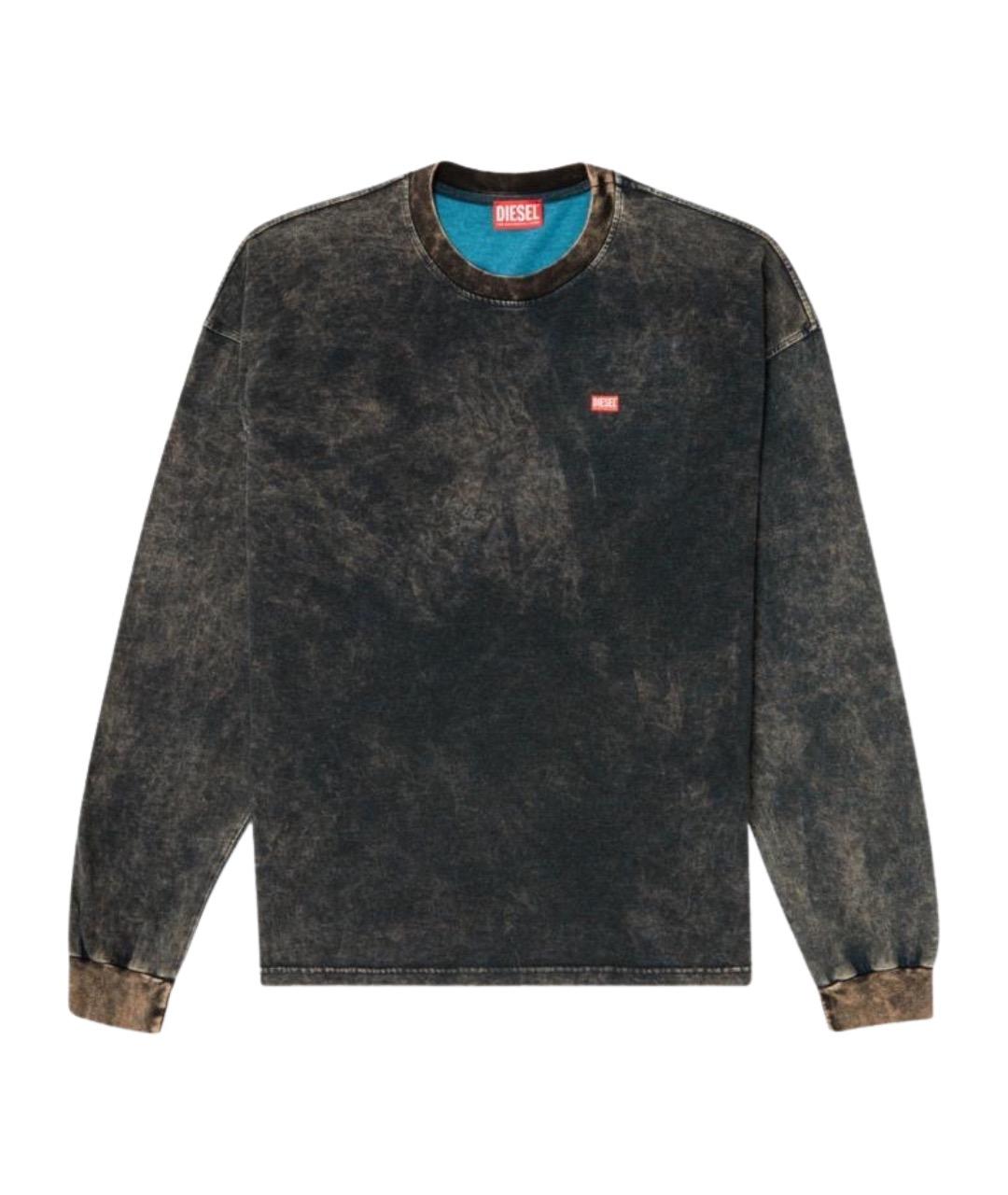 DIESEL Черная хлопко-полиэстеровая футболка, фото 1