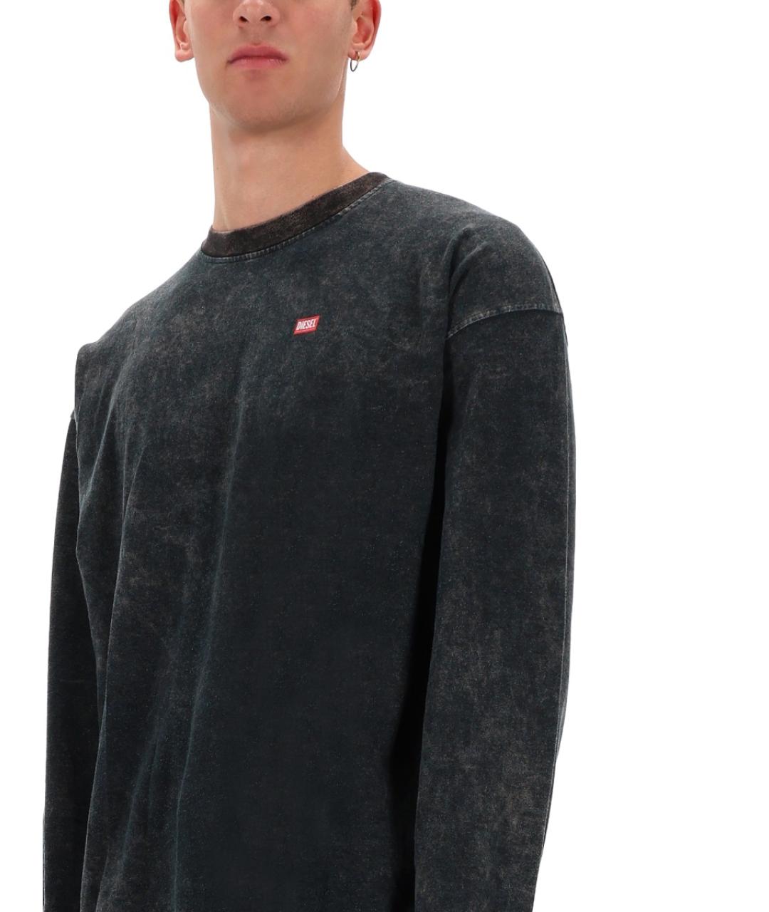 DIESEL Черная хлопко-полиэстеровая футболка, фото 4