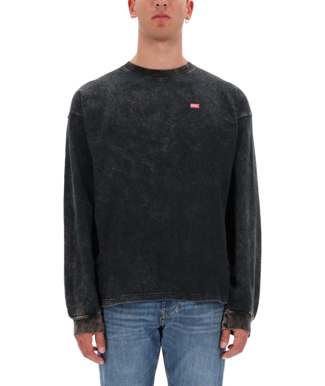 DIESEL Черная хлопко-полиэстеровая футболка, фото 5