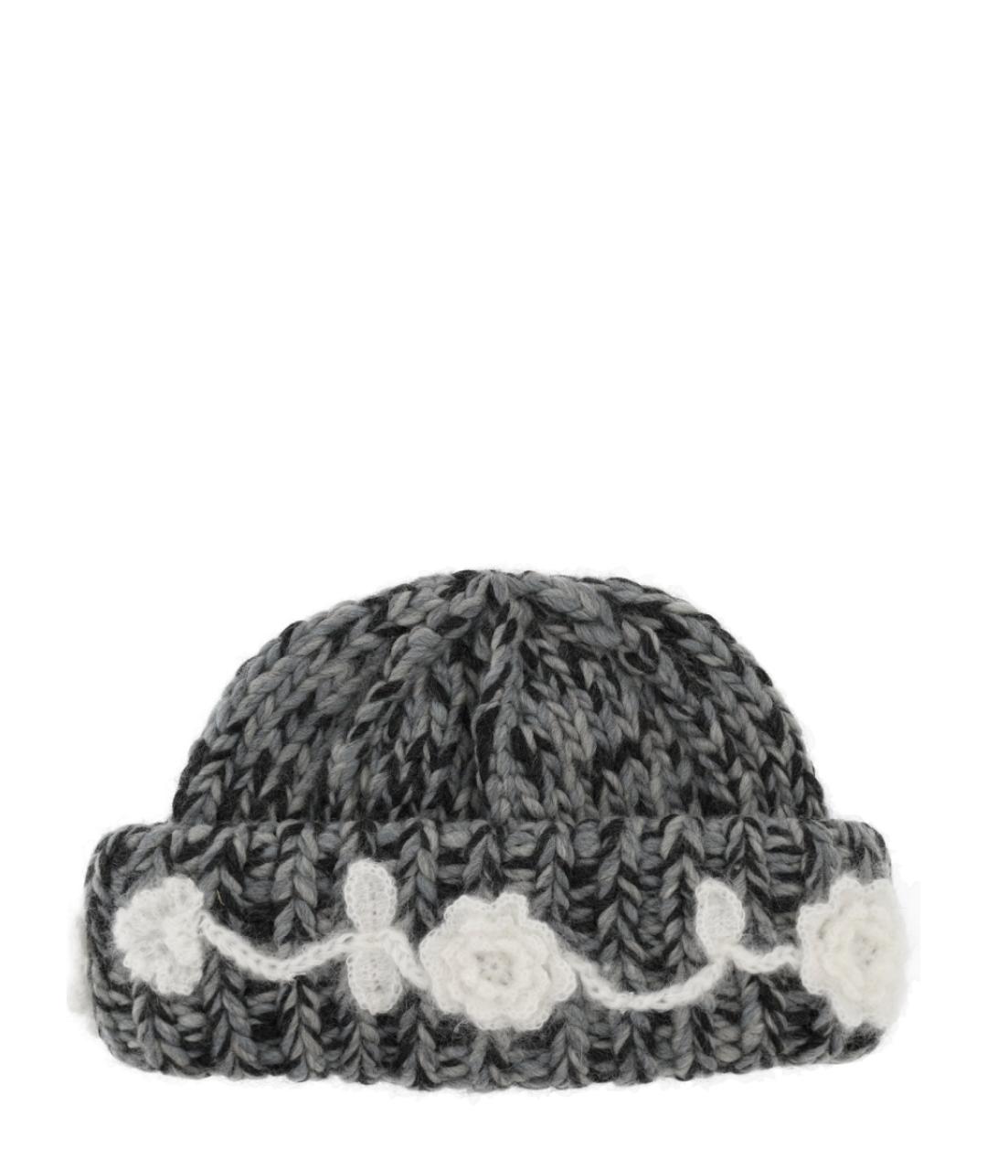 GANNI Серая шерстяная шапка, фото 2