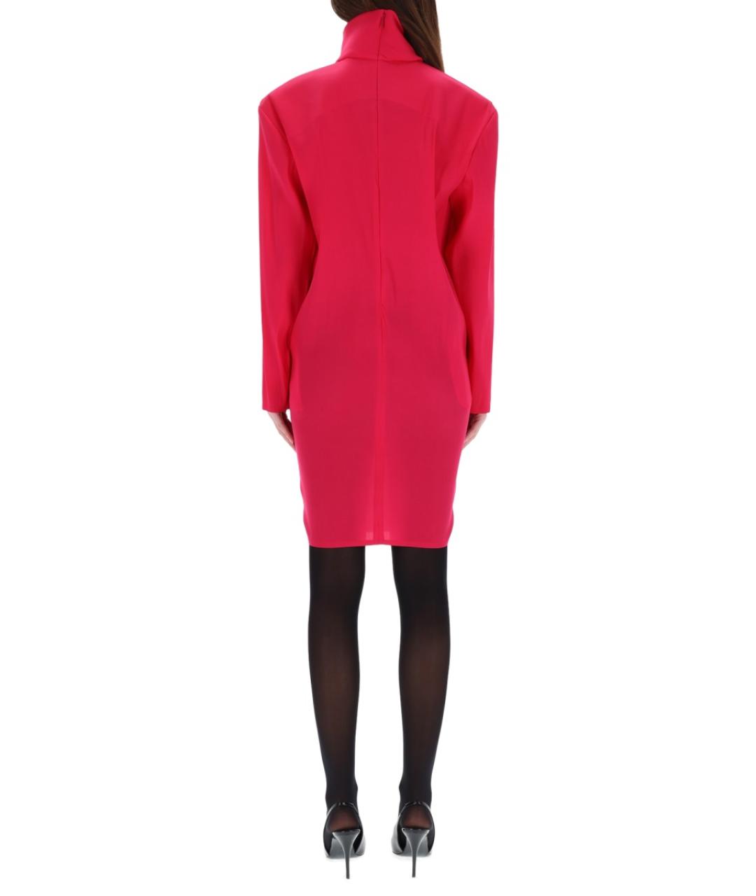 SAINT LAURENT Фуксия шелковое коктейльное платье, фото 5