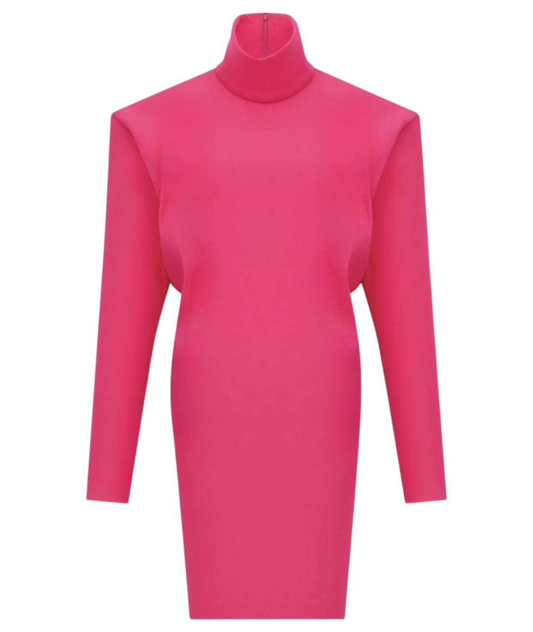 SAINT LAURENT Фуксия шелковое коктейльное платье, фото 1