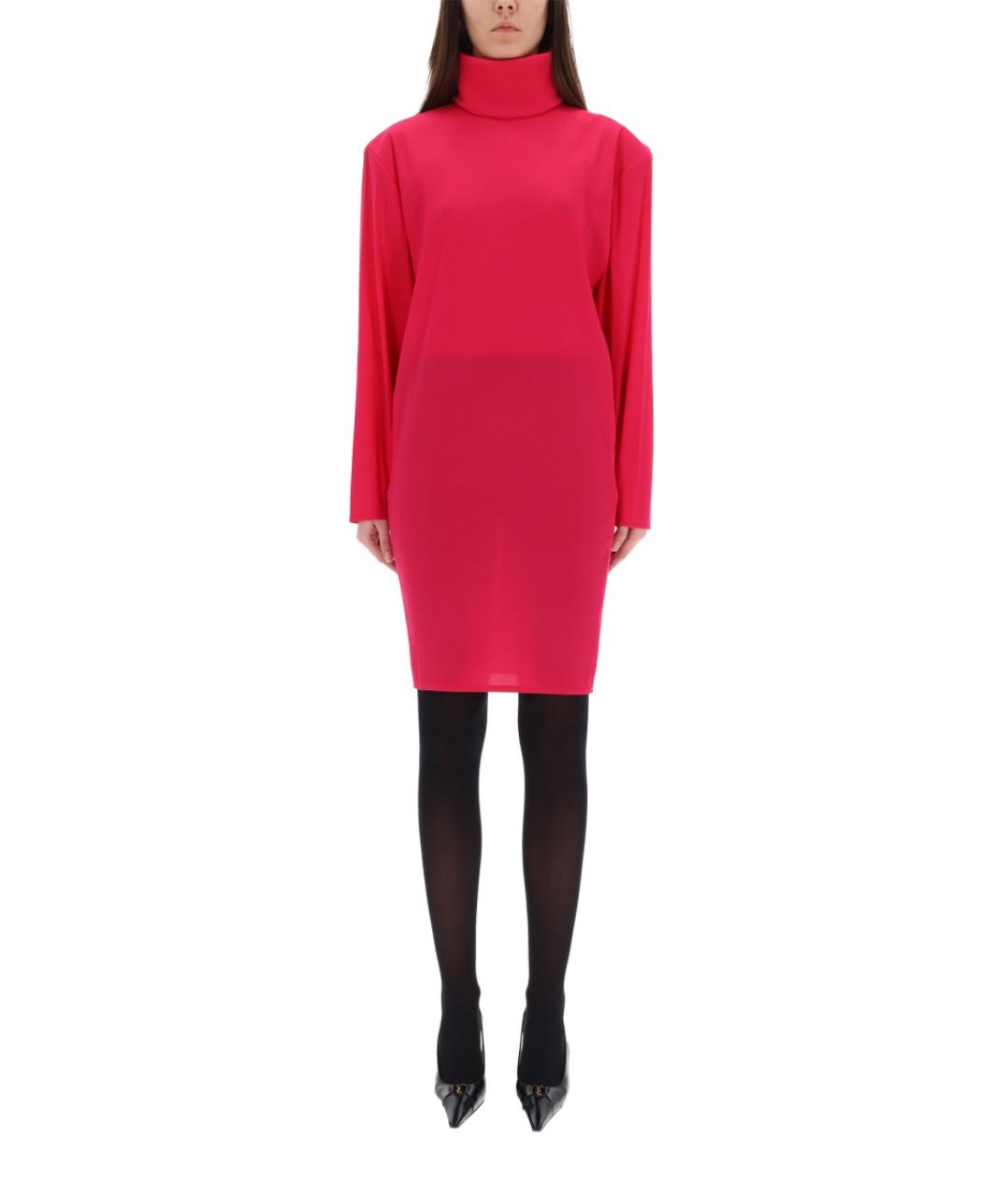 SAINT LAURENT Фуксия шелковое коктейльное платье, фото 3