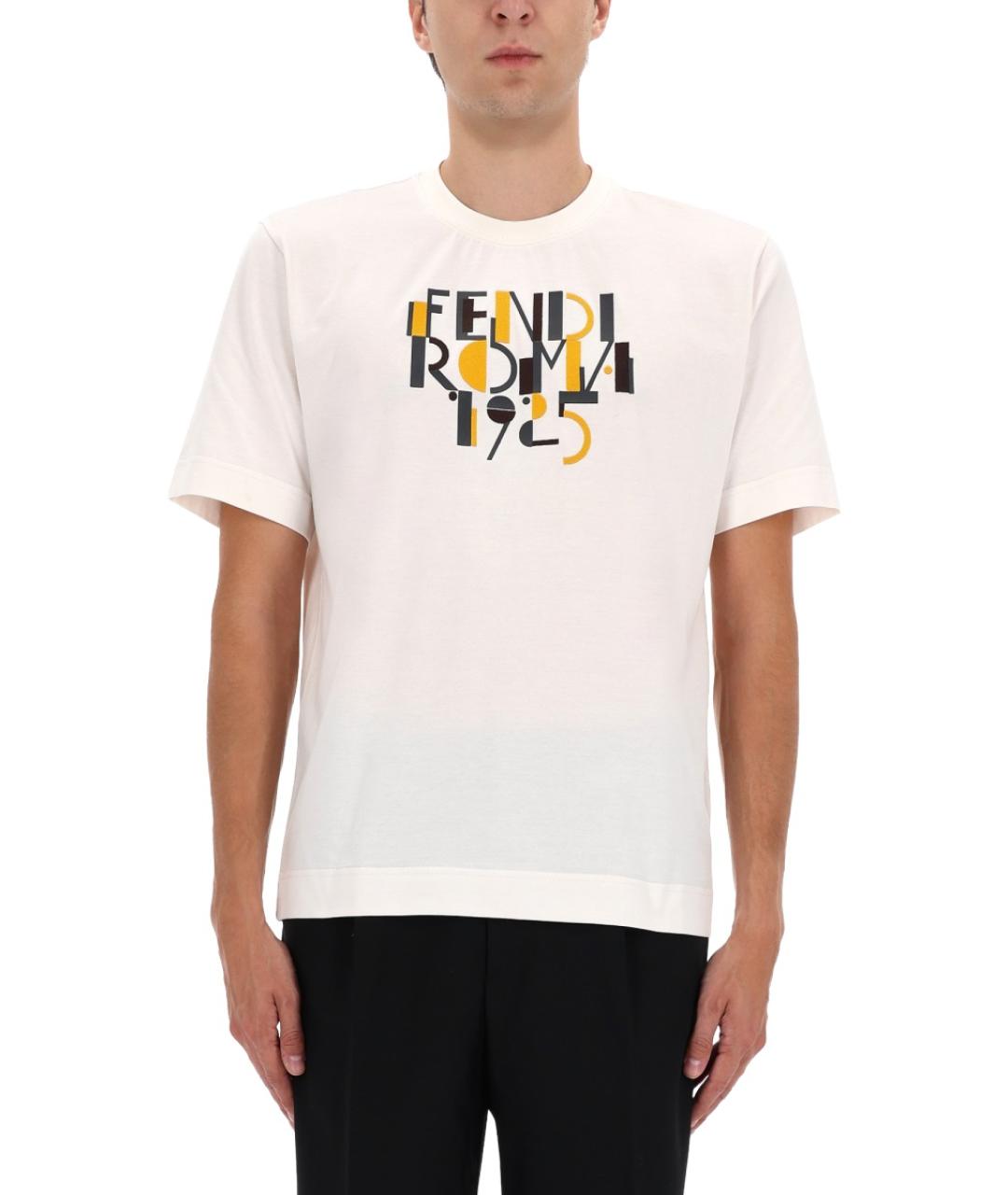 FENDI Мульти хлопковая футболка, фото 2