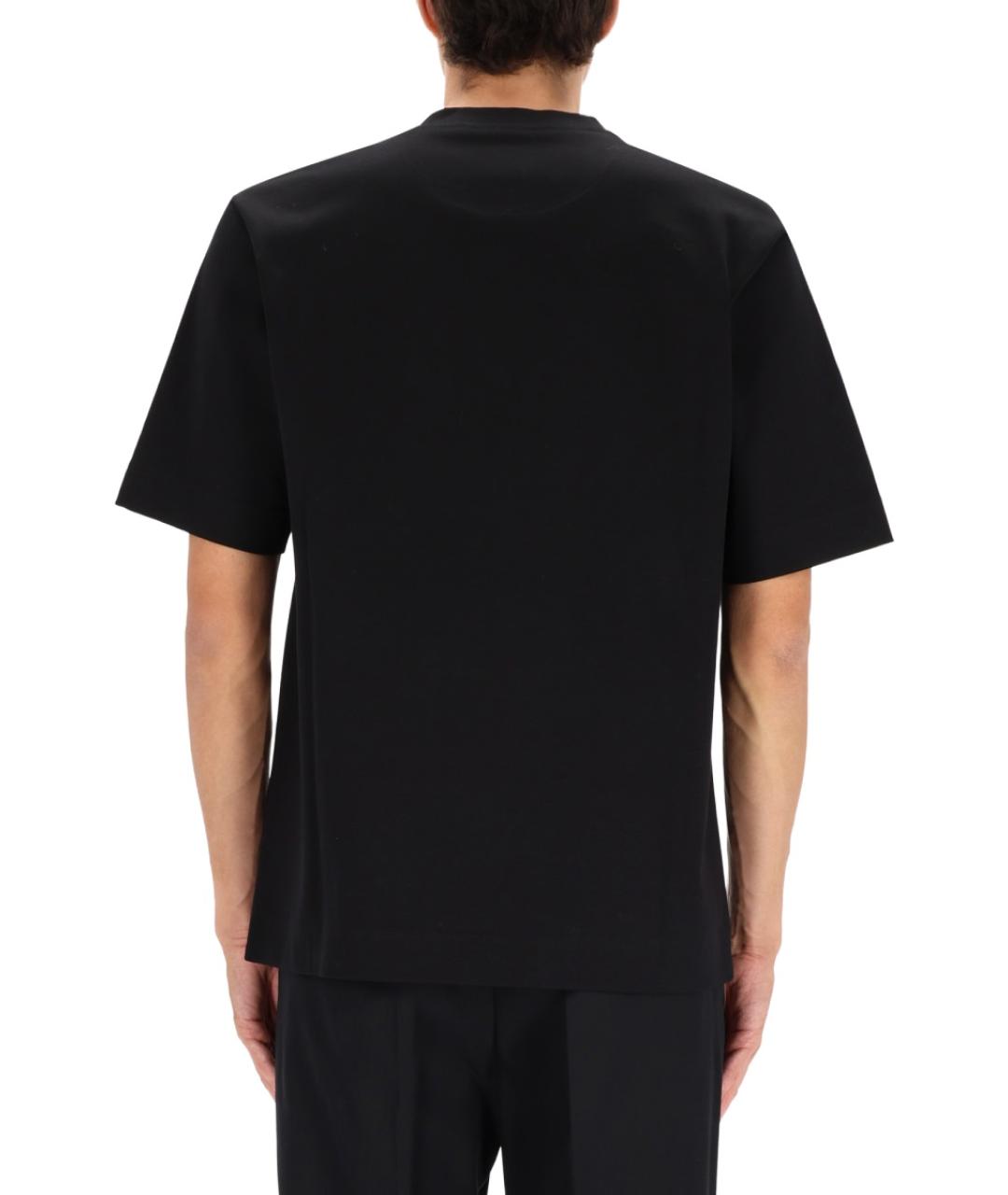 FENDI Черная хлопковая футболка, фото 4