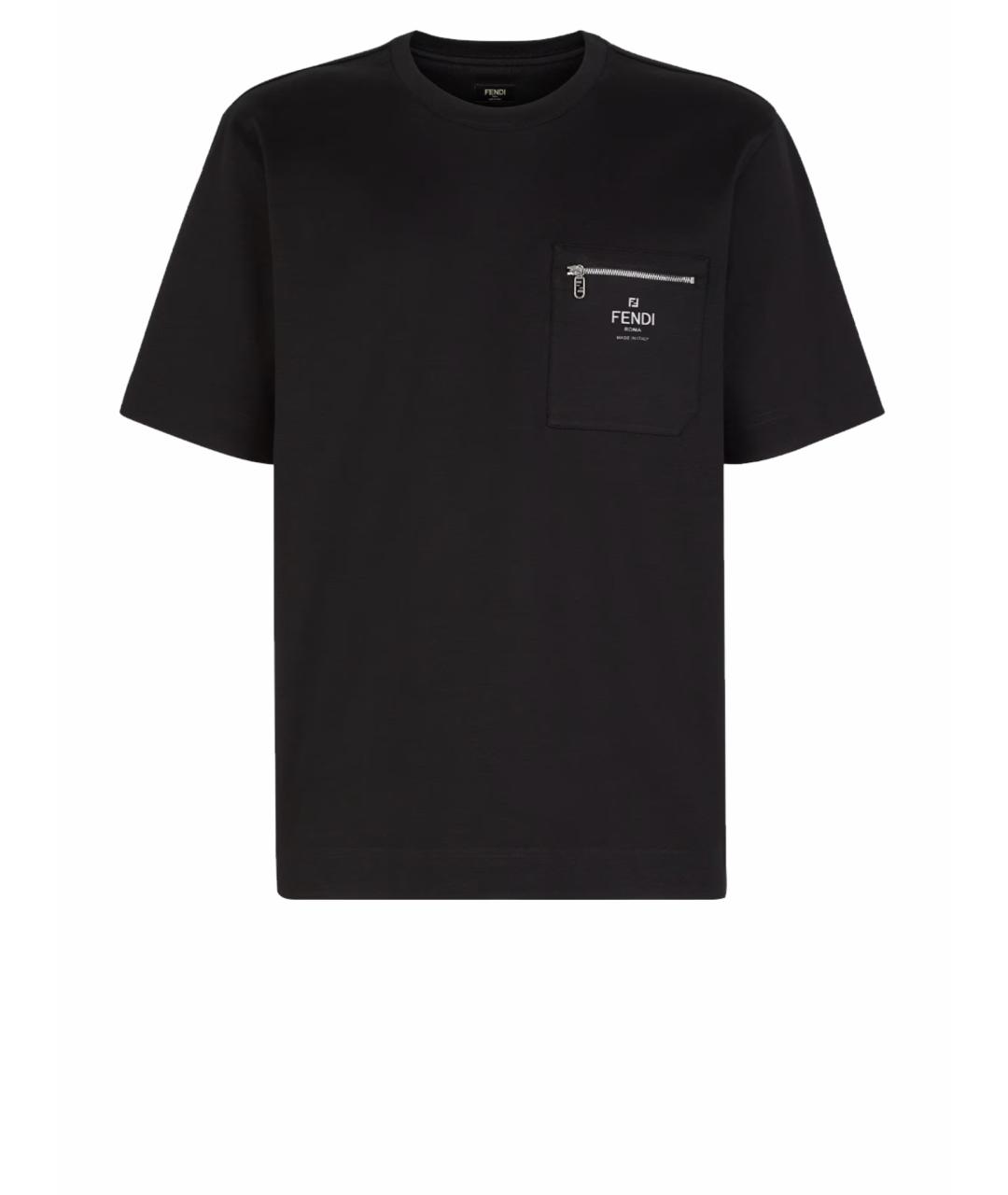 FENDI Черная хлопковая футболка, фото 1