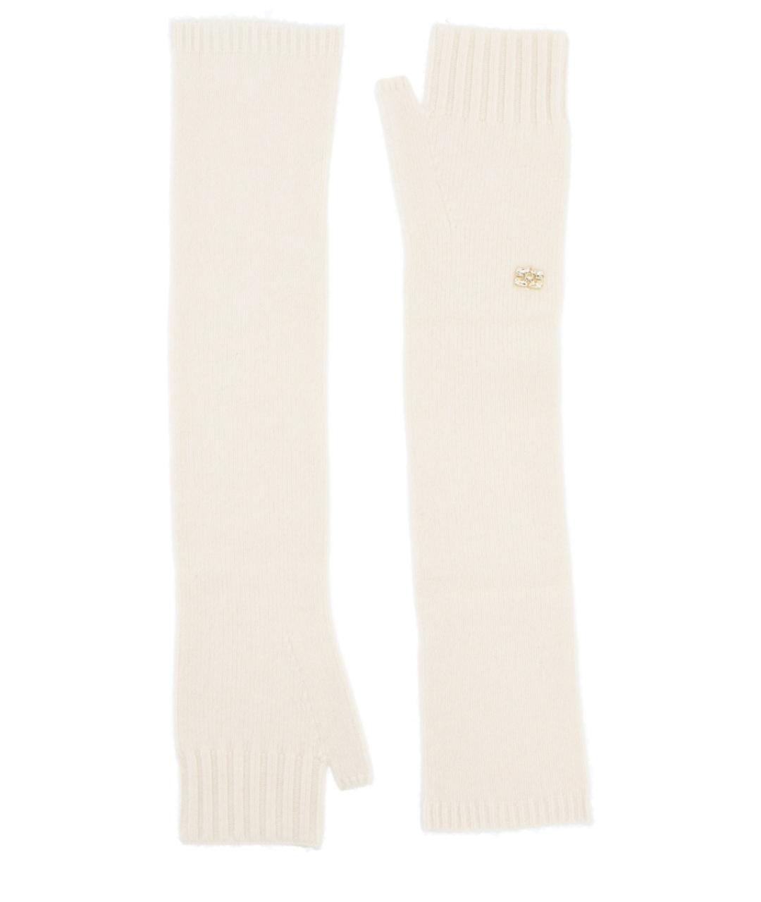 GANNI Белые шерстяные перчатки, фото 1