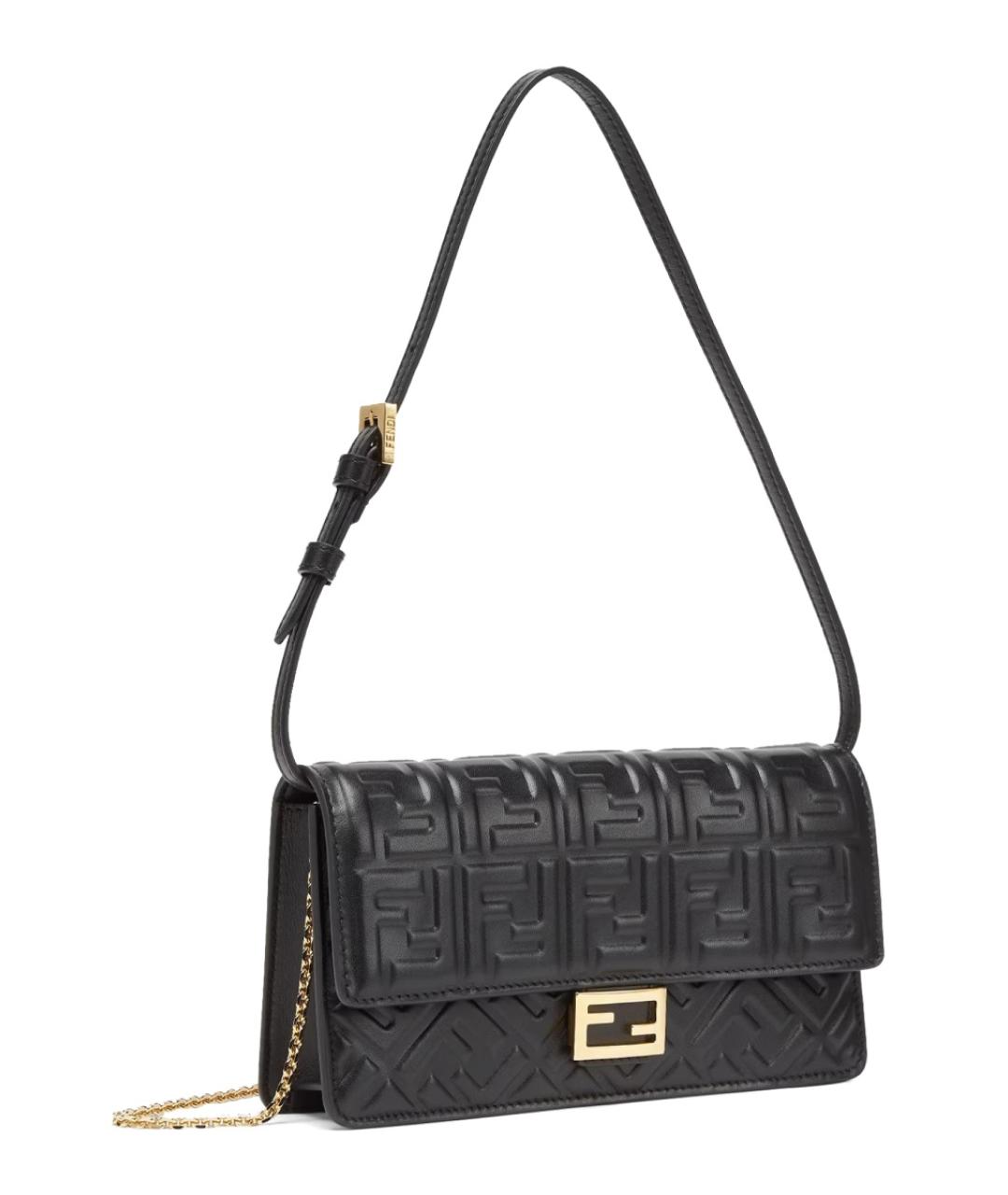 FENDI Черный кожаный кошелек, фото 2