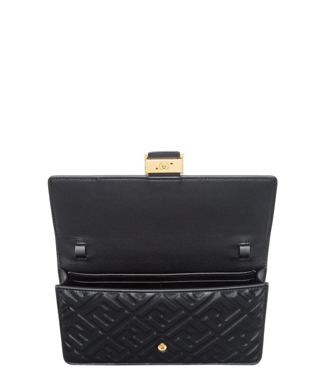 FENDI Черный кожаный кошелек, фото 4