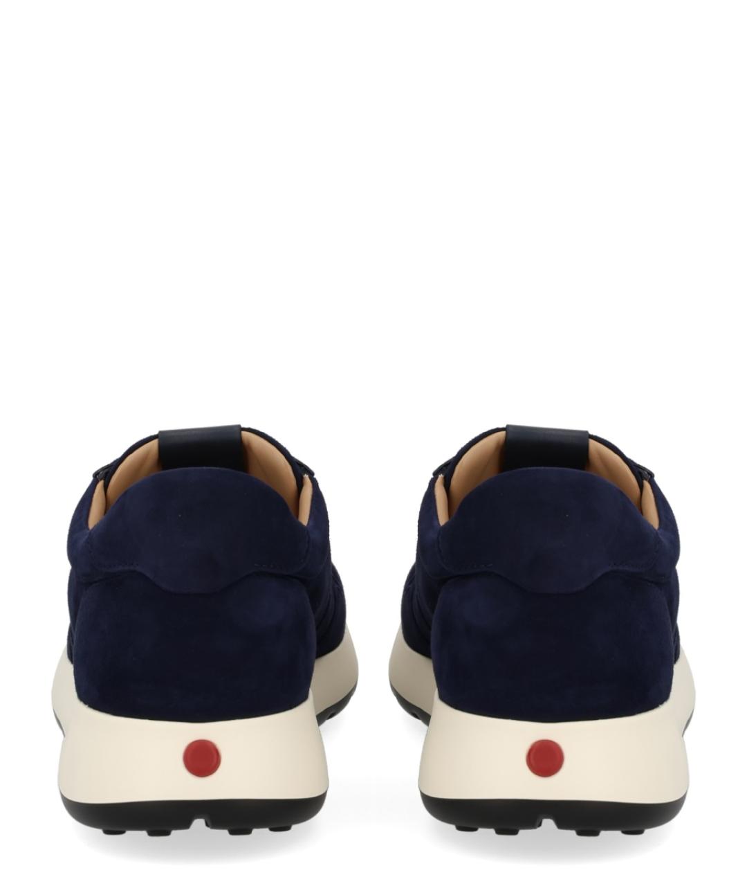 TOD'S Синие кожаные низкие кроссовки / кеды, фото 4