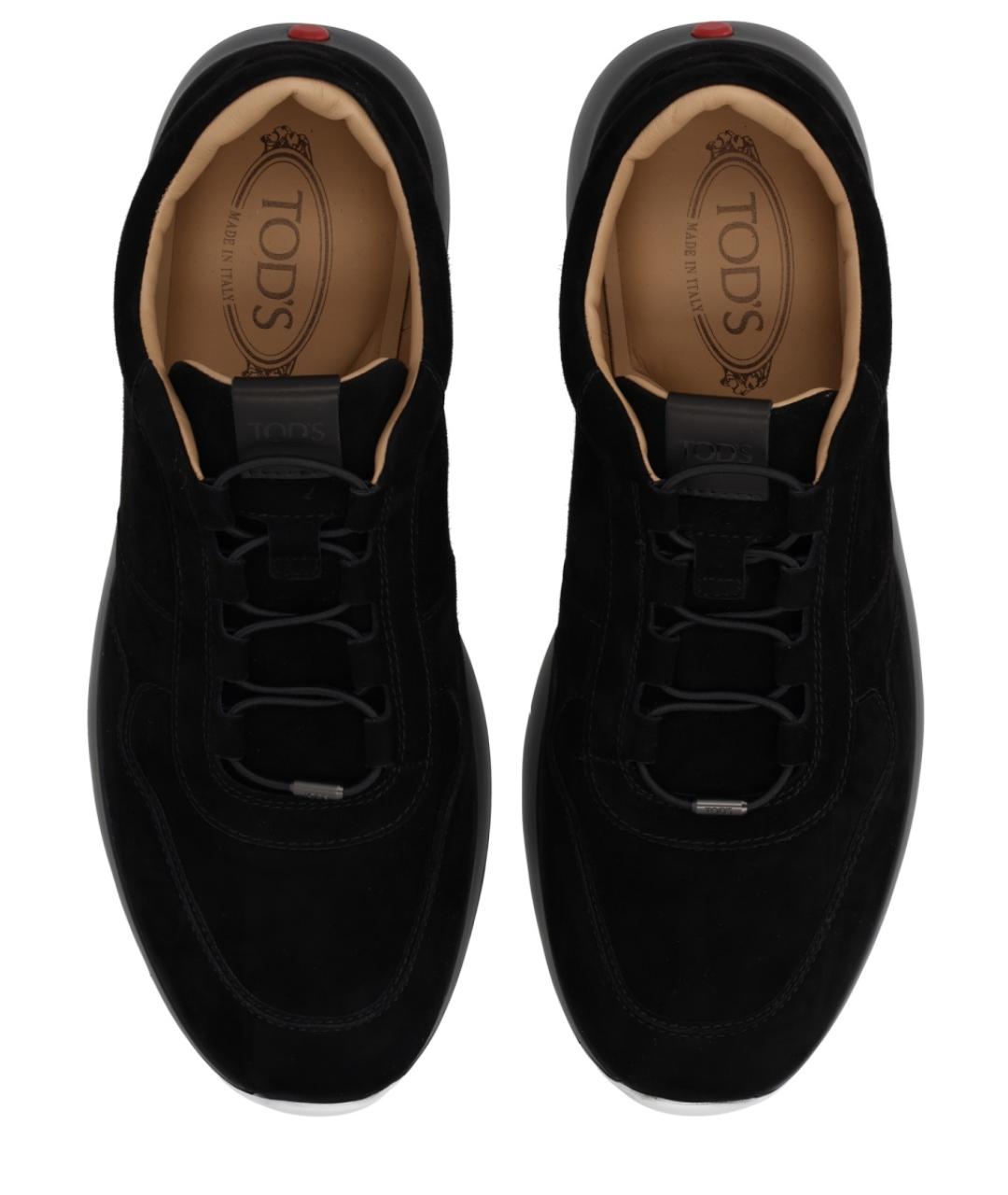 TOD'S Черные замшевые низкие кроссовки / кеды, фото 5