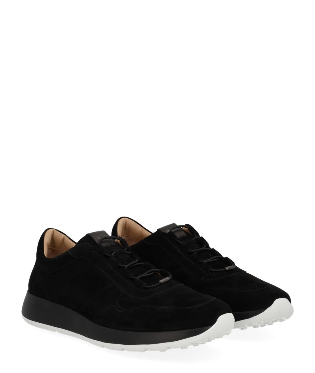 TOD'S Черные замшевые низкие кроссовки / кеды, фото 2