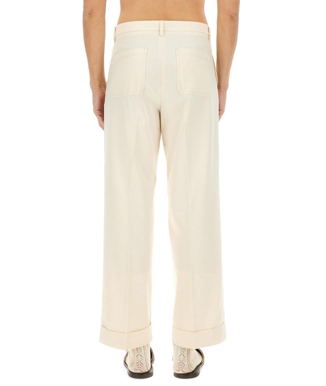 VALENTINO Белые хлопковые повседневные брюки, фото 4