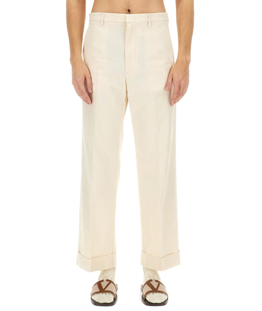 VALENTINO Белые хлопковые повседневные брюки, фото 2