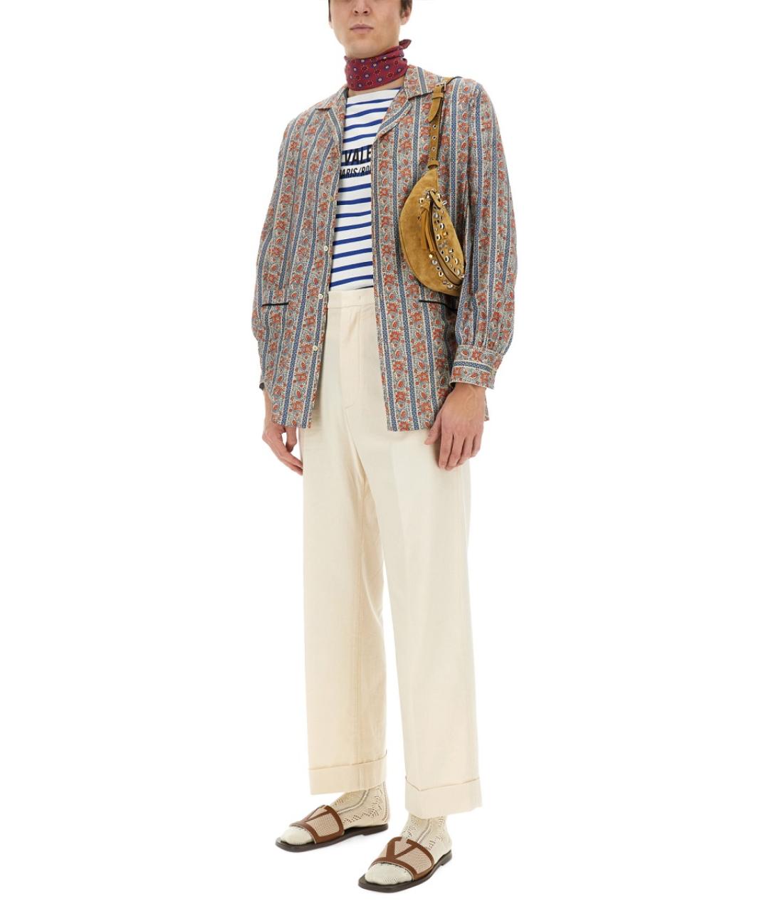 VALENTINO Белые хлопковые повседневные брюки, фото 3