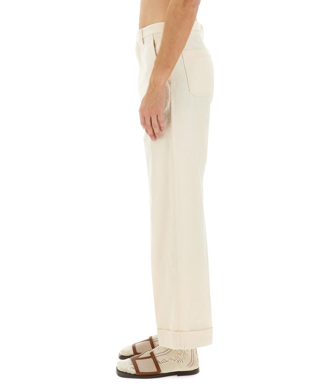 VALENTINO Белые хлопковые повседневные брюки, фото 5