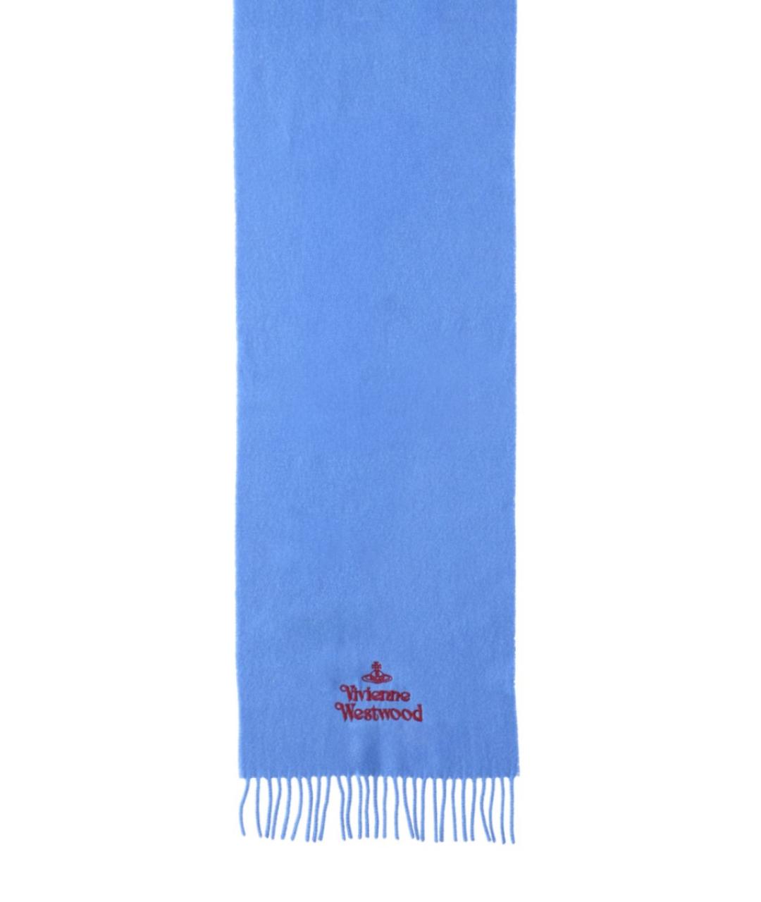 VIVIENNE WESTWOOD Синий шерстяной шарф, фото 2