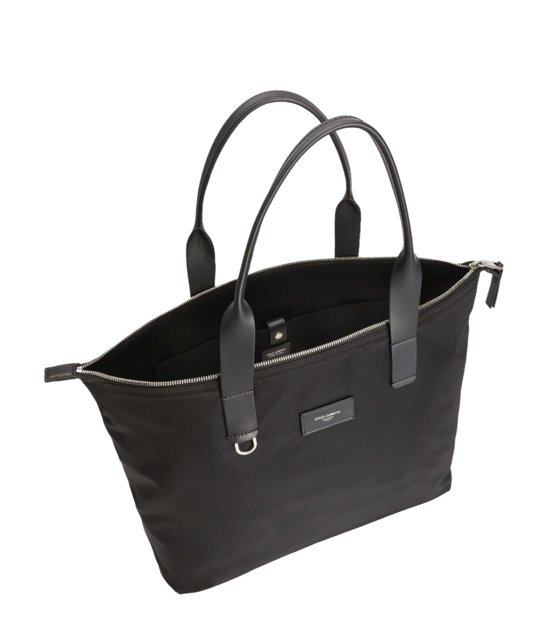 DOLCE&GABBANA Черная синтетическая сумка тоут, фото 3