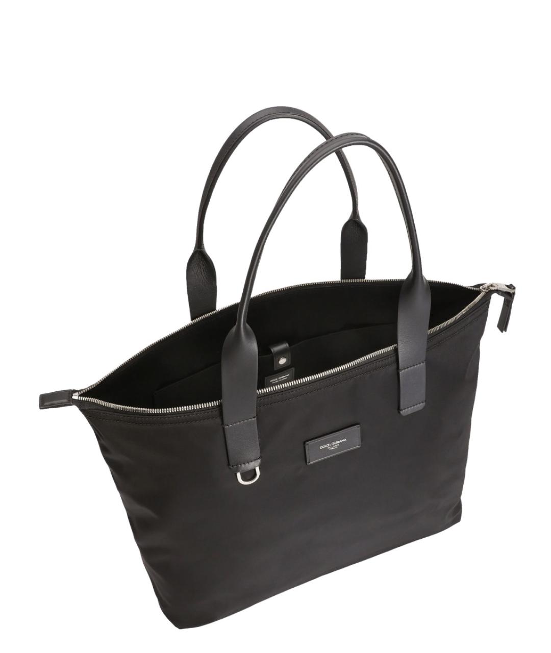 DOLCE&GABBANA Черная синтетическая сумка тоут, фото 4