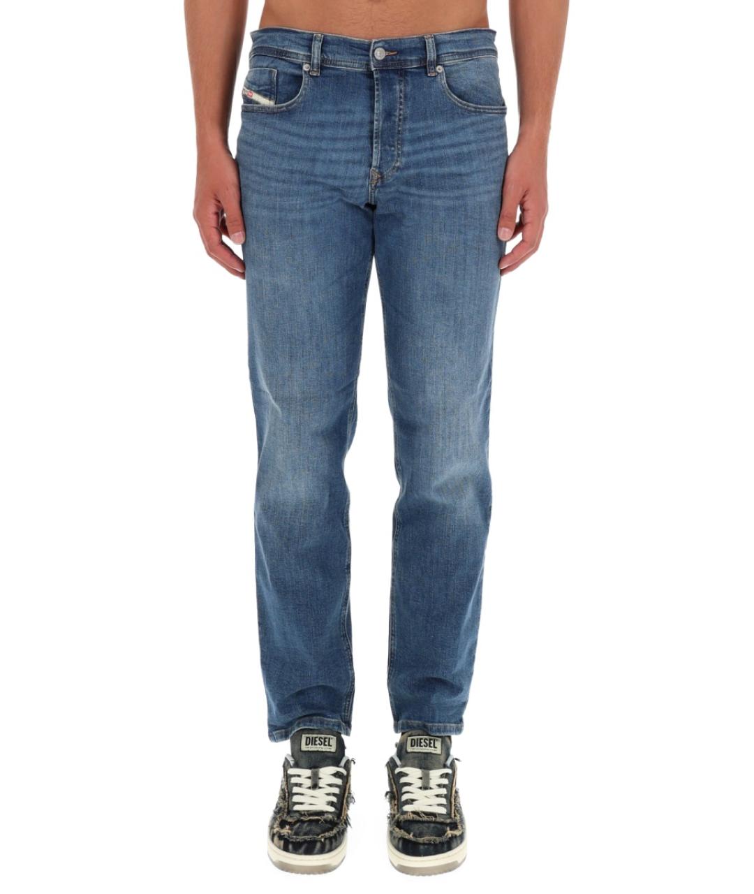 DIESEL Синие хлопковые прямые джинсы, фото 2