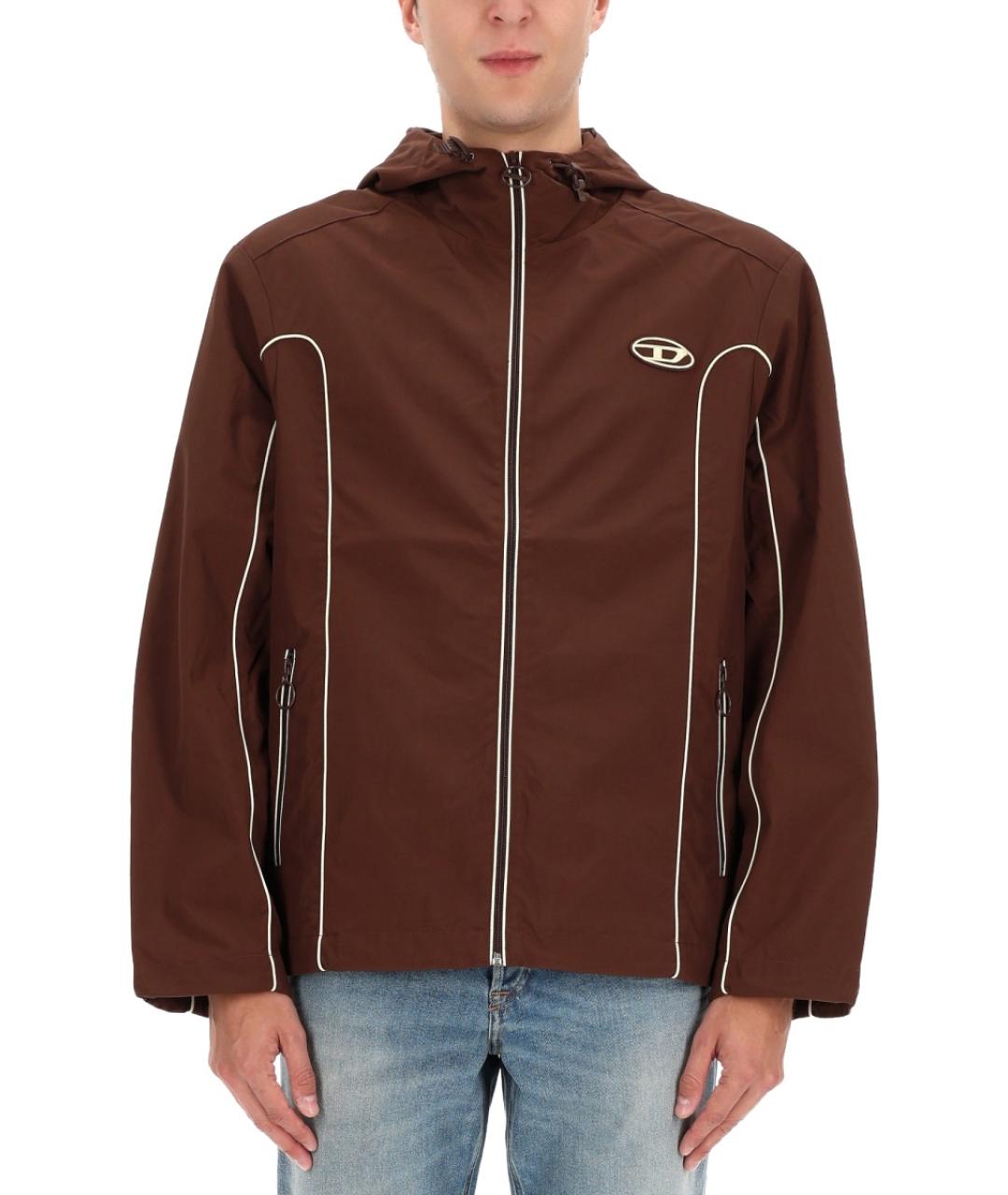 DIESEL Коричневый полиамидовый пиджак, фото 2