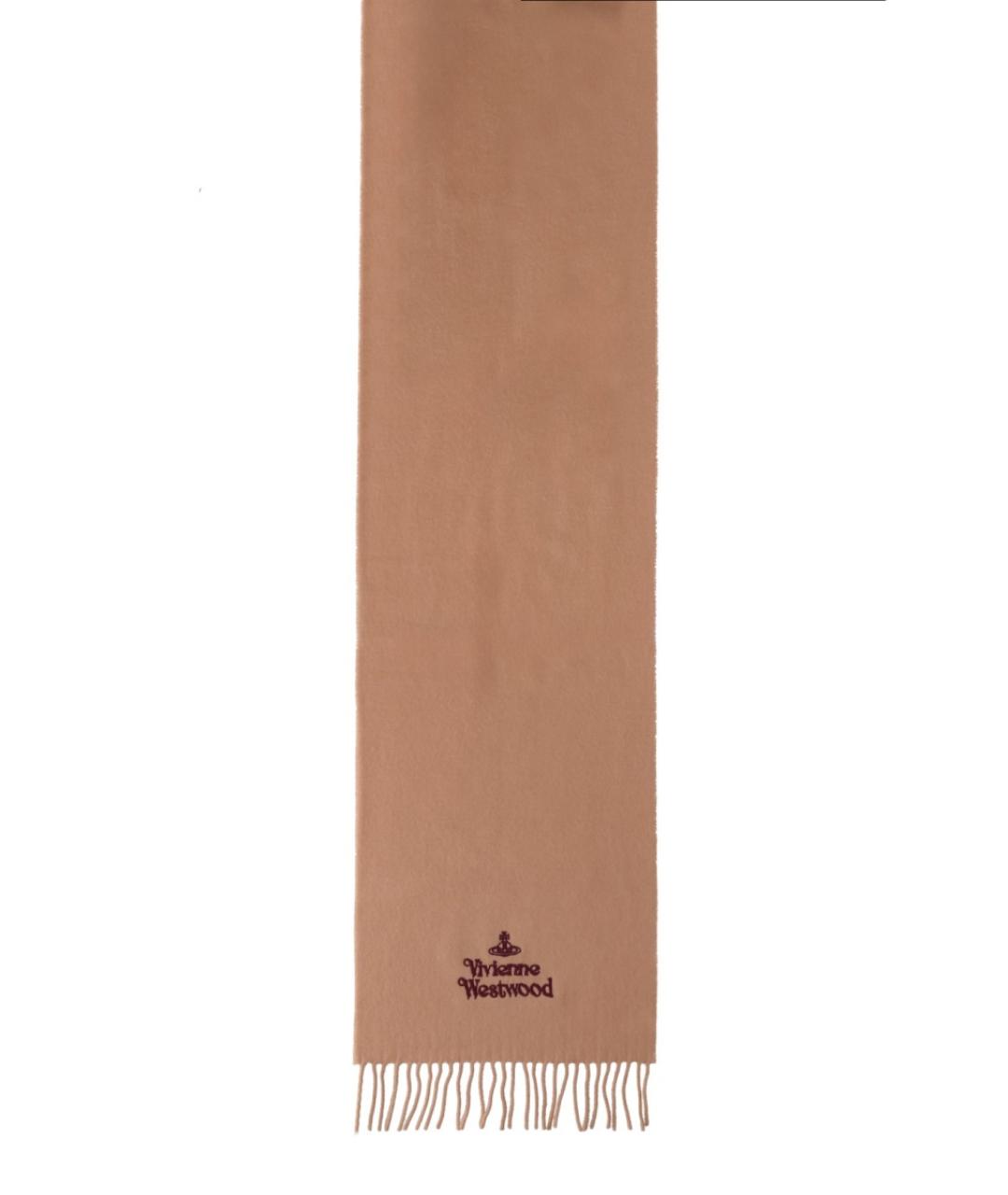 VIVIENNE WESTWOOD Бежевый шерстяной шарф, фото 2
