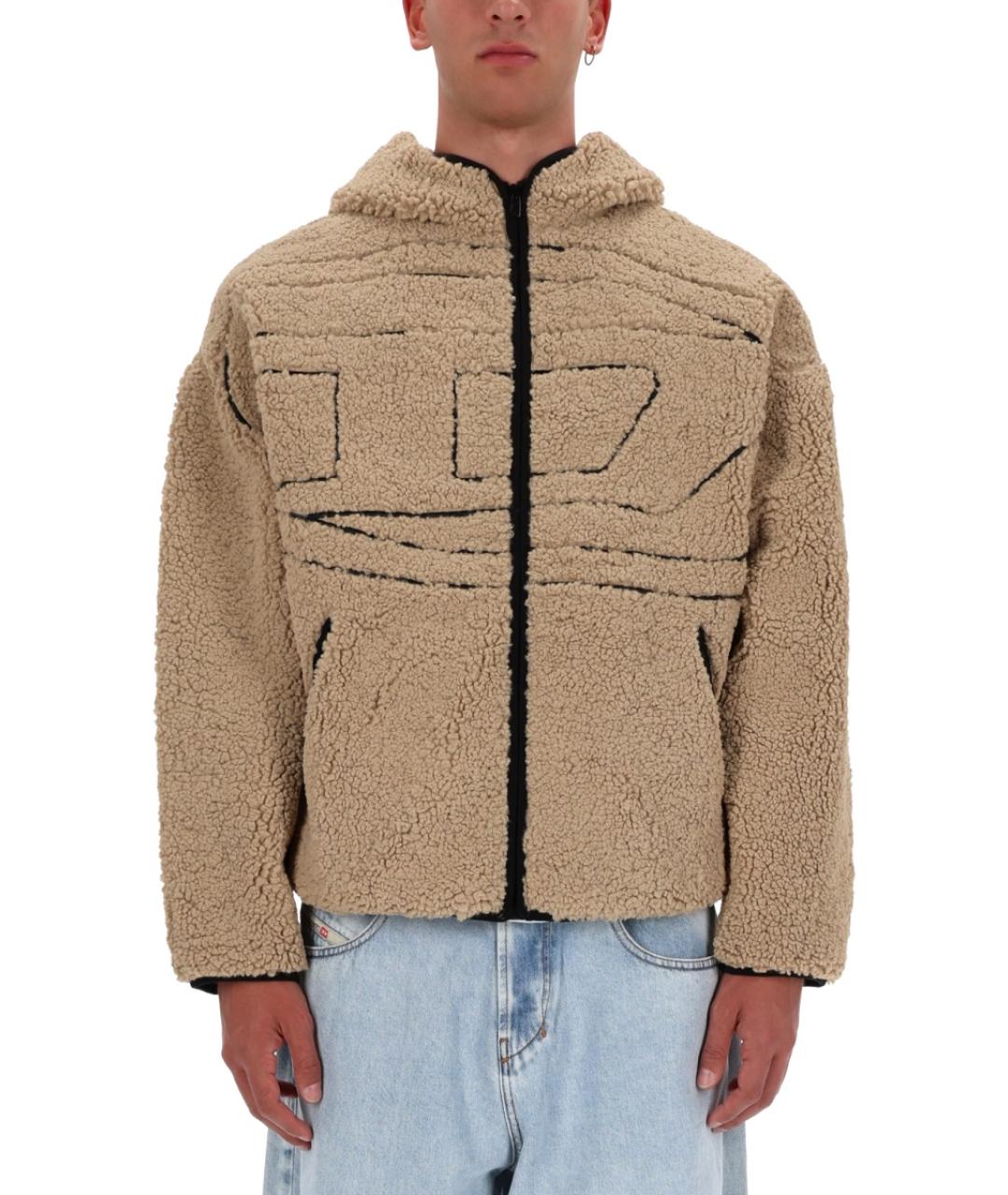 DIESEL Бежевый полиэстеровый джемпер / свитер, фото 2