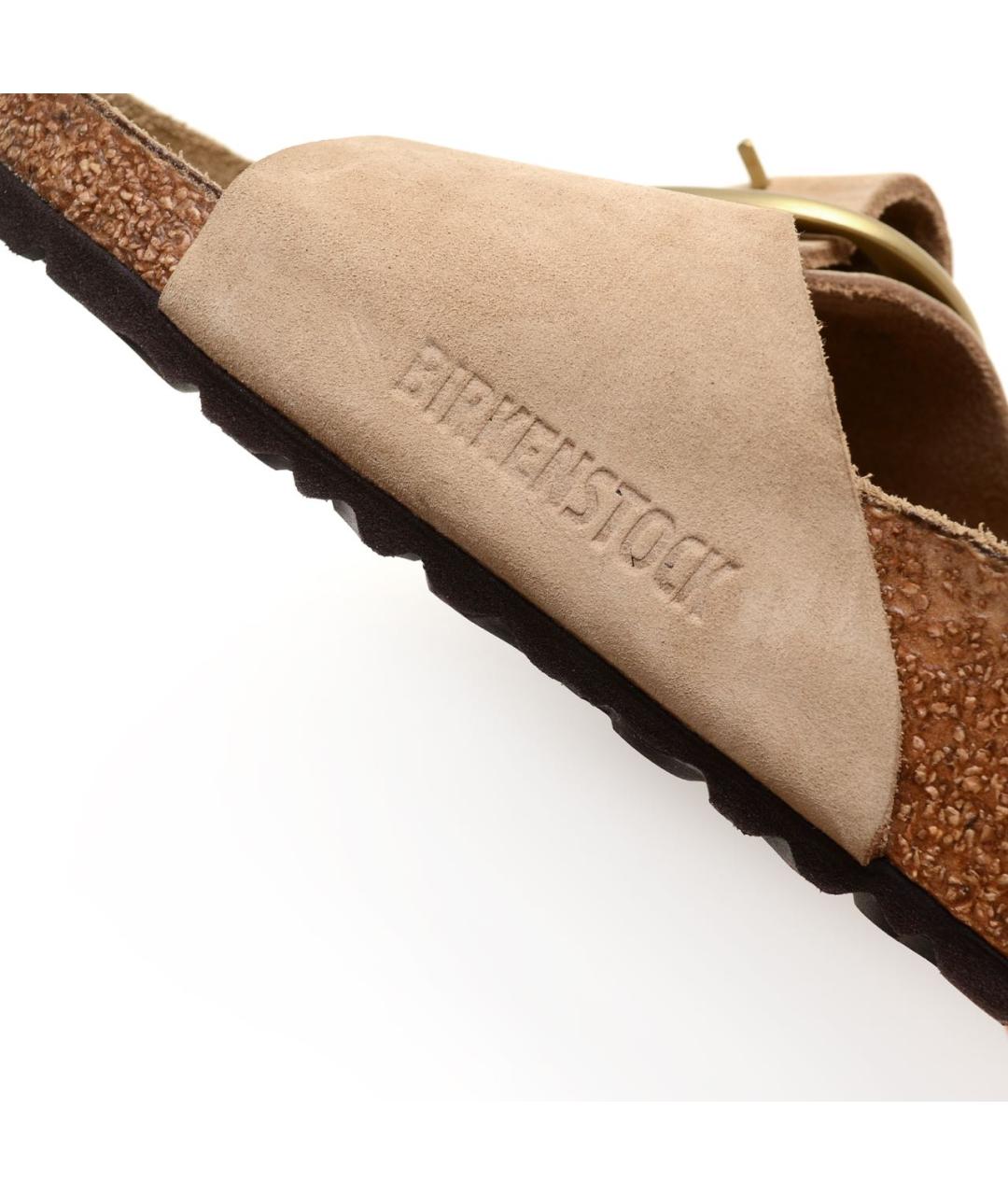 BIRKENSTOCK Бежевые кожаные шлепанцы, фото 7