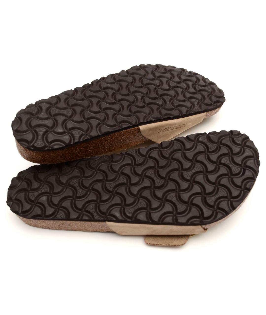 BIRKENSTOCK Бежевые кожаные шлепанцы, фото 6