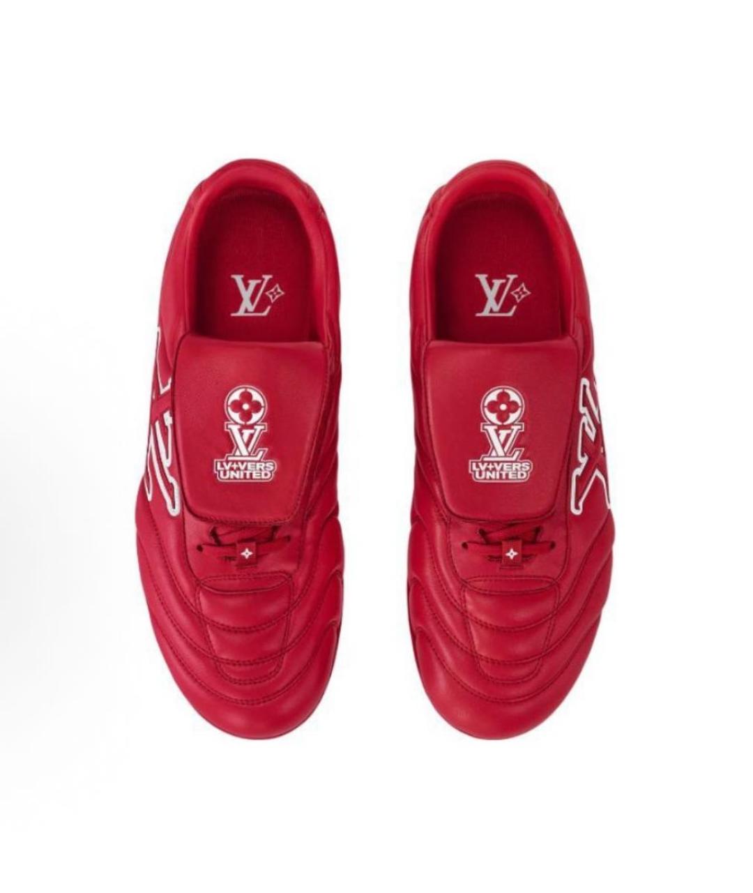 LOUIS VUITTON Красные кожаные низкие кроссовки / кеды, фото 2