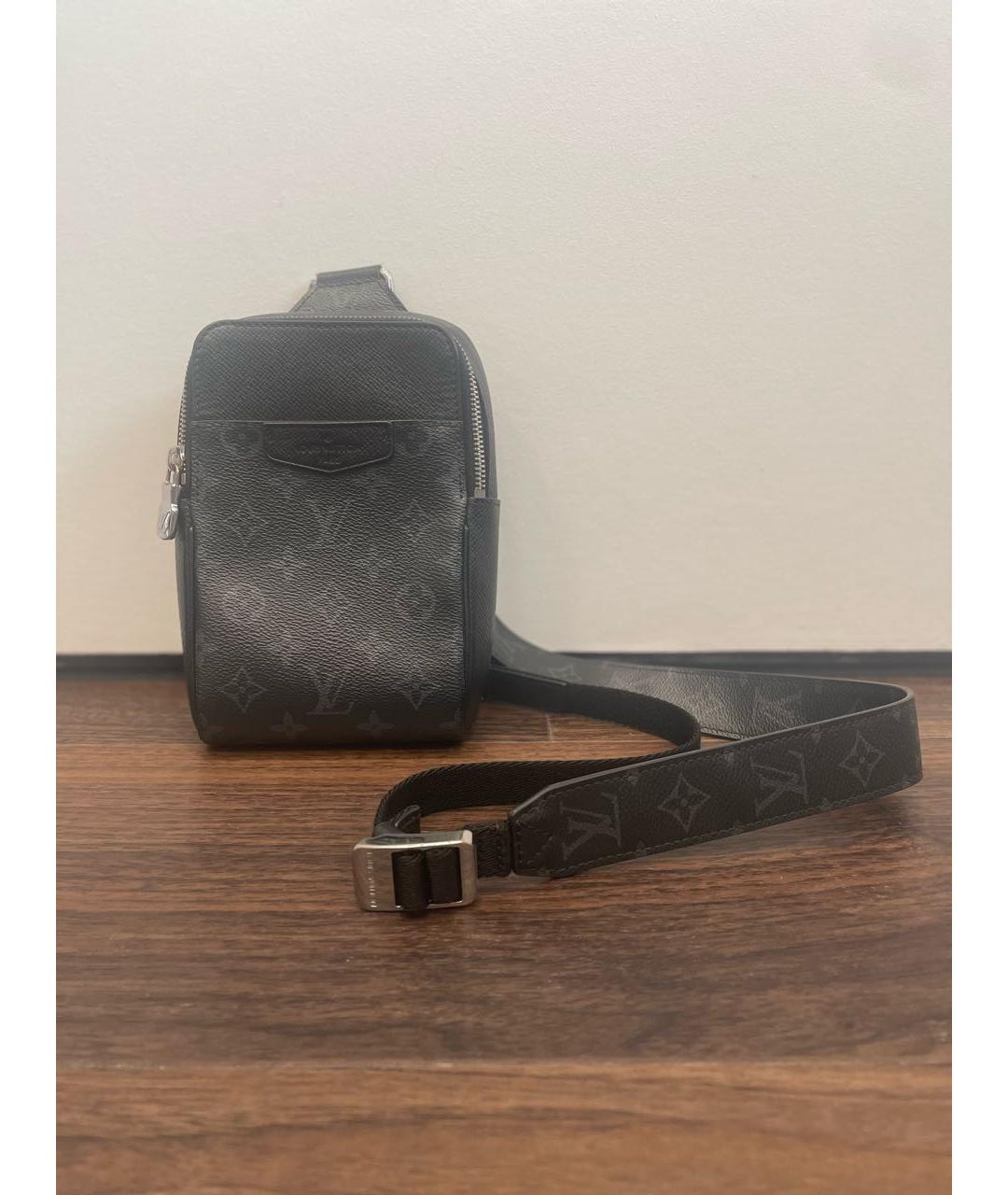 LOUIS VUITTON Серая кожаная сумка на плечо, фото 3