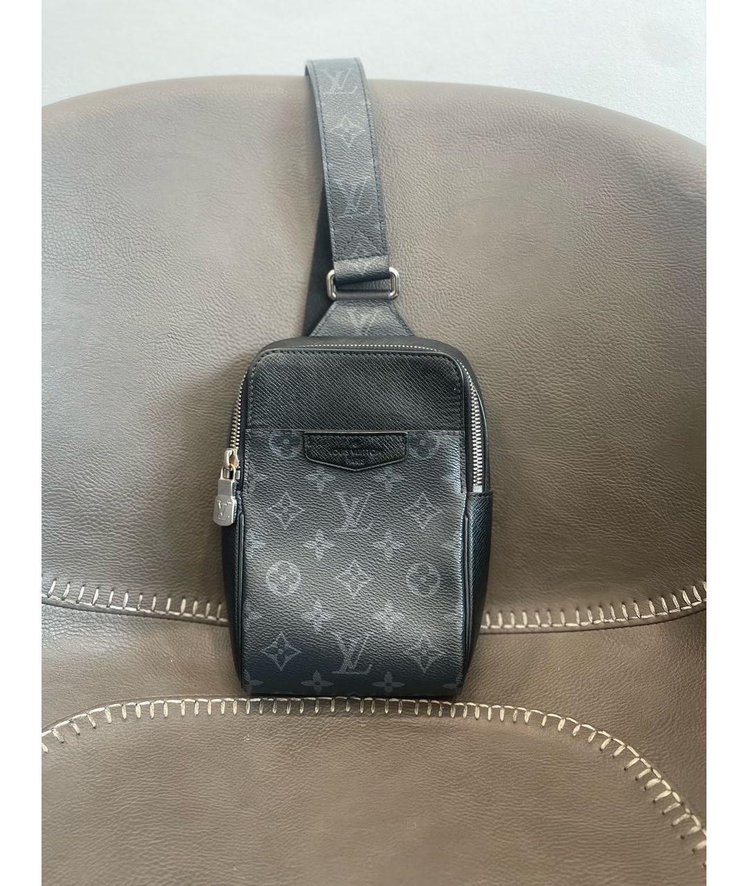 LOUIS VUITTON Серая кожаная сумка на плечо, фото 2