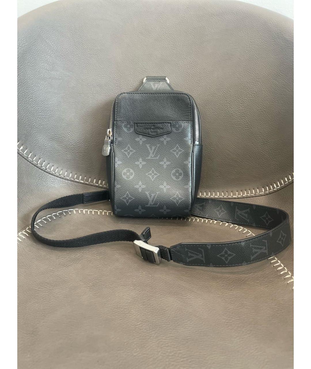 LOUIS VUITTON Серая кожаная сумка на плечо, фото 9