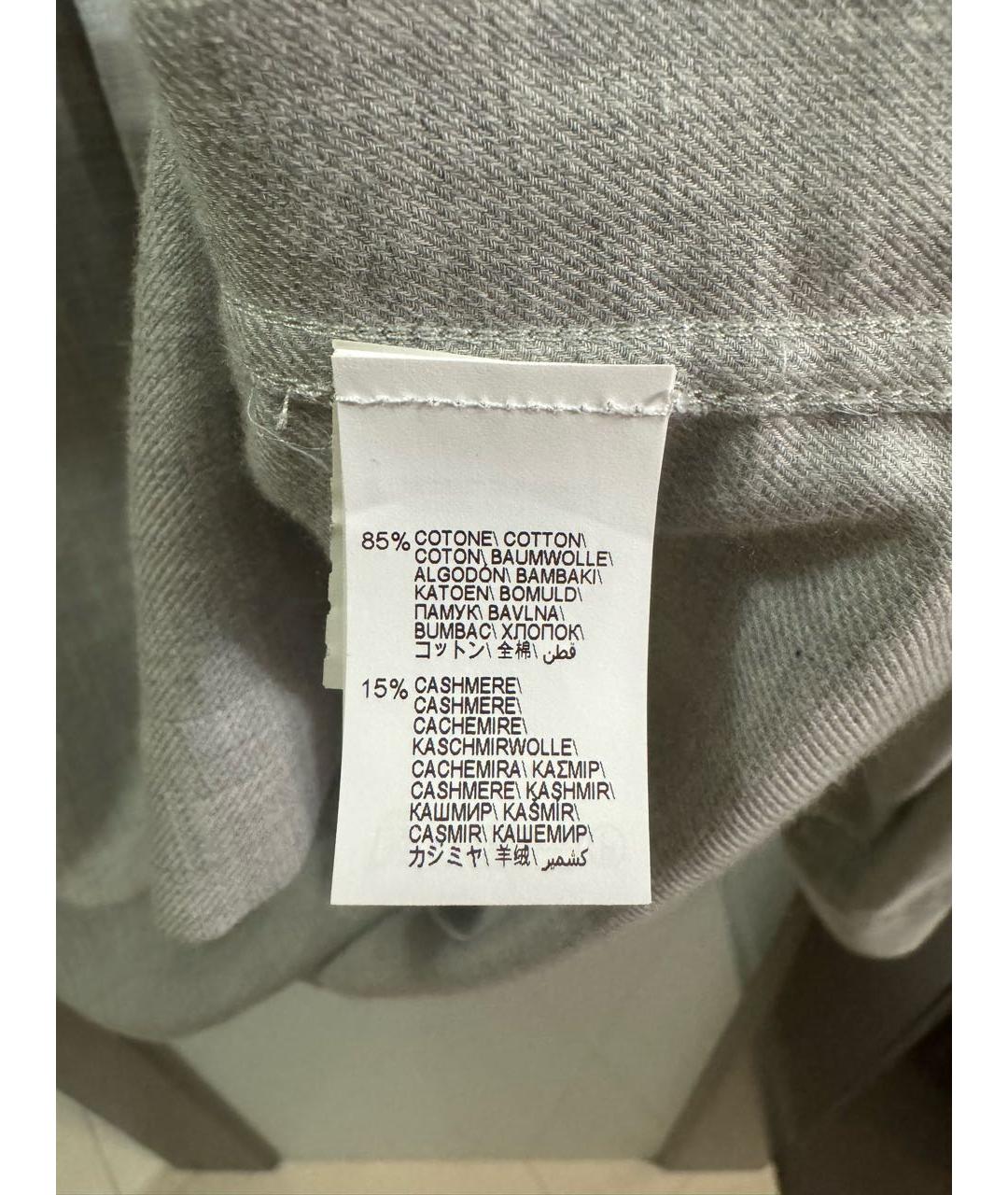 BRUNELLO CUCINELLI Серая хлопко-шерстяная кэжуал рубашка, фото 6