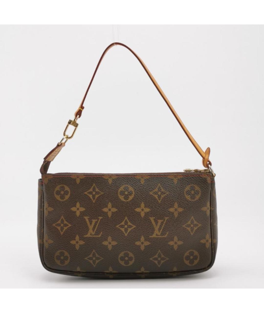 LOUIS VUITTON Коричневая кожаная сумка с короткими ручками, фото 4