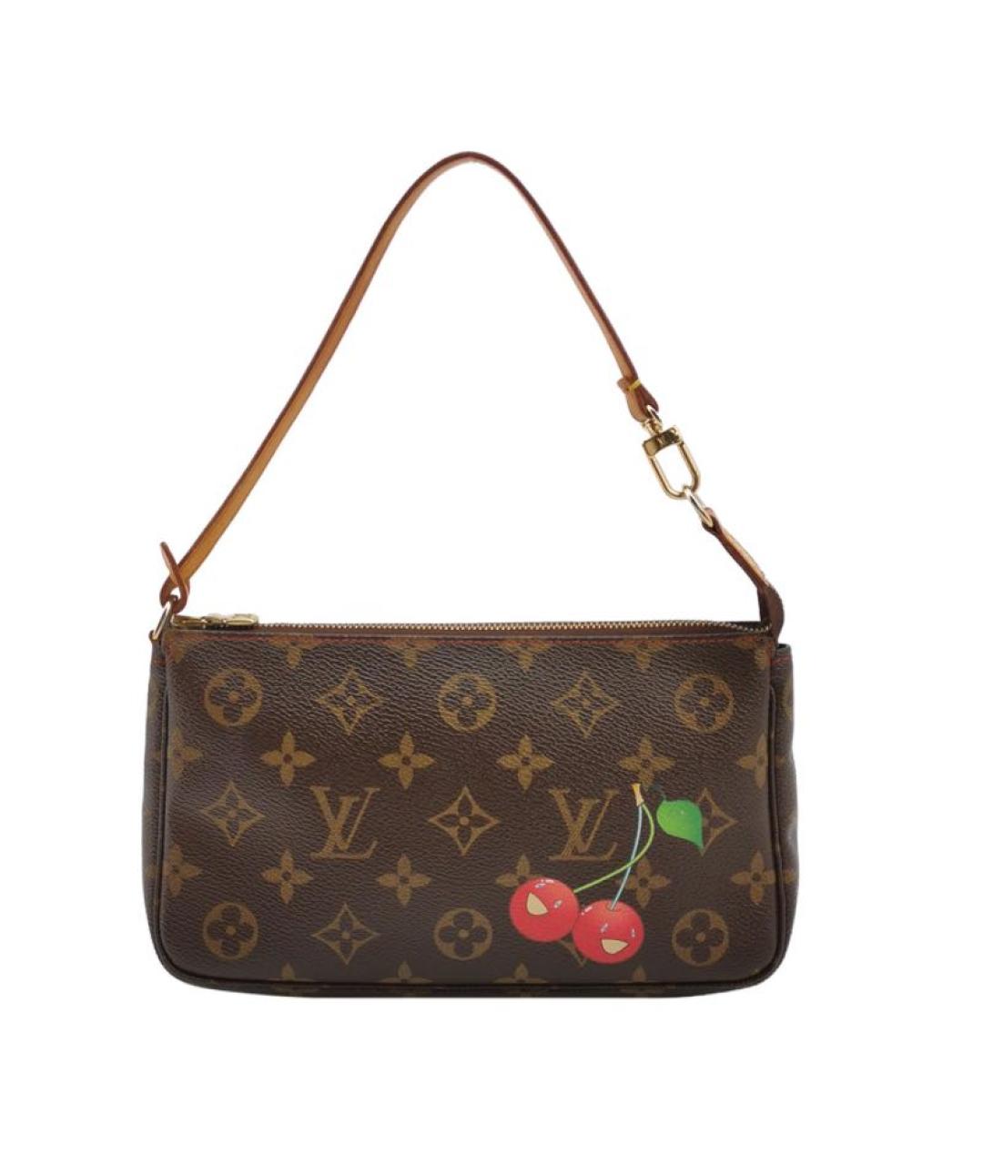 LOUIS VUITTON Коричневая кожаная сумка с короткими ручками, фото 1
