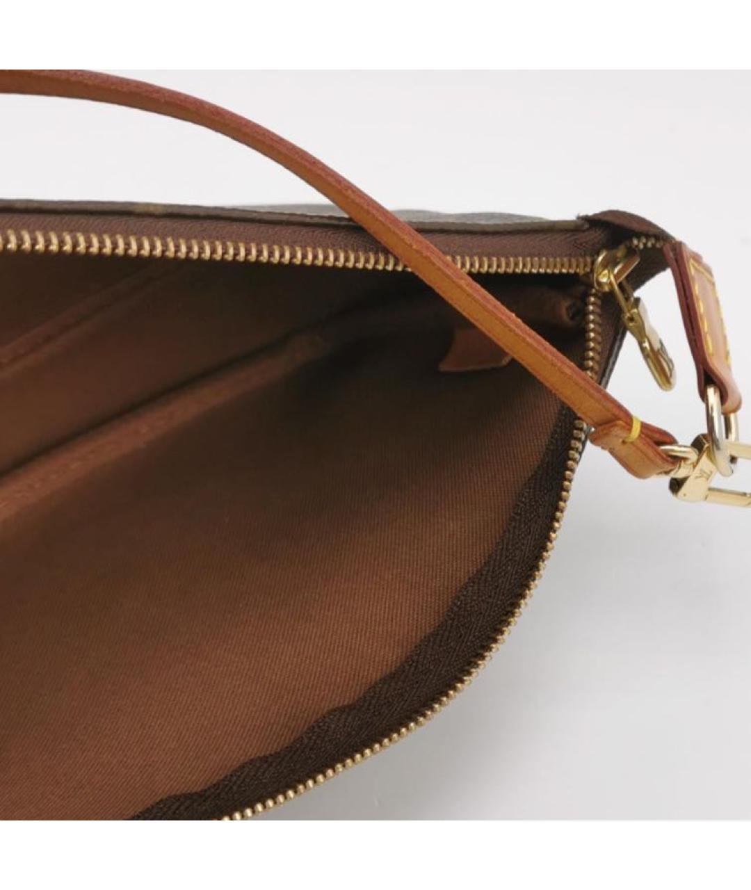LOUIS VUITTON Коричневая кожаная сумка с короткими ручками, фото 6