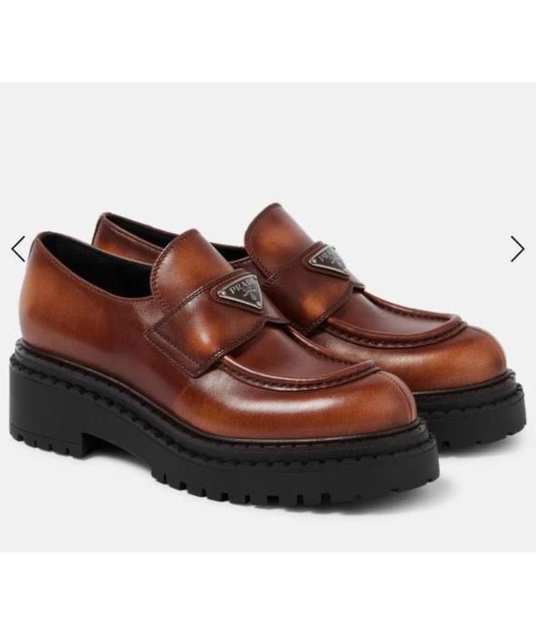 PRADA Коричневые кожаные лоферы, фото 2