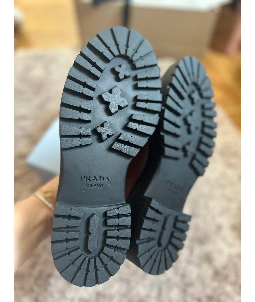 PRADA Коричневые кожаные лоферы, фото 4