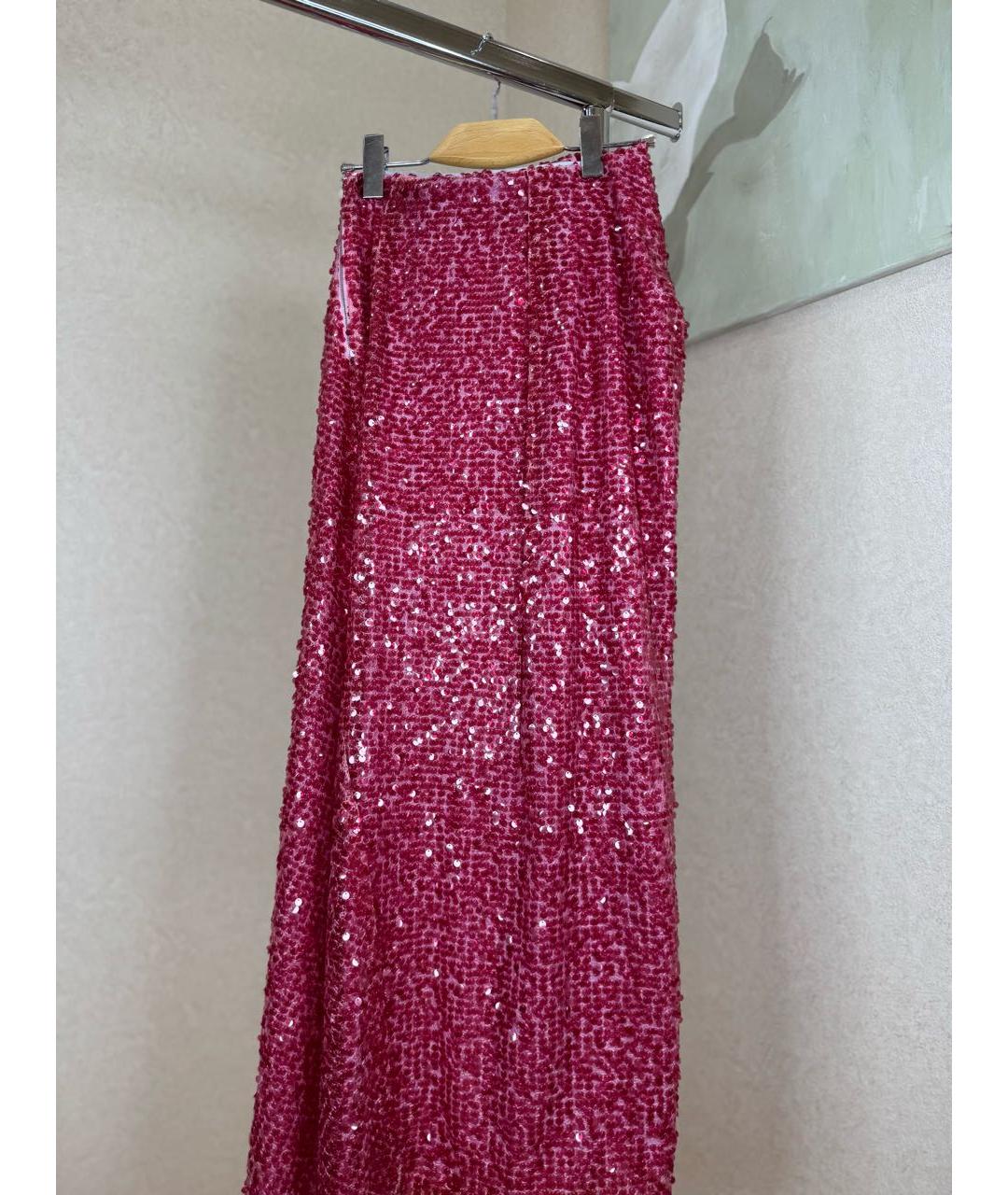 WALK OF SHAME Розовая шелковая юбка макси, фото 9