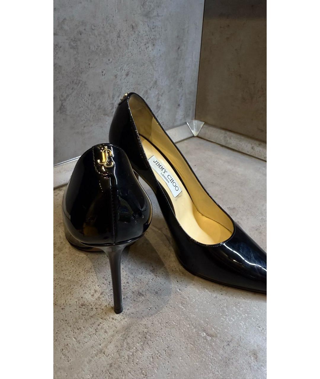 JIMMY CHOO Черные туфли из лакированной кожи, фото 5