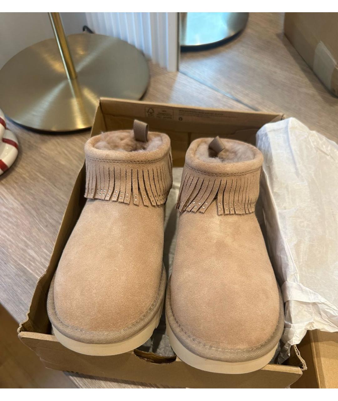 UGG AUSTRALIA Бежевые полусапоги, фото 5