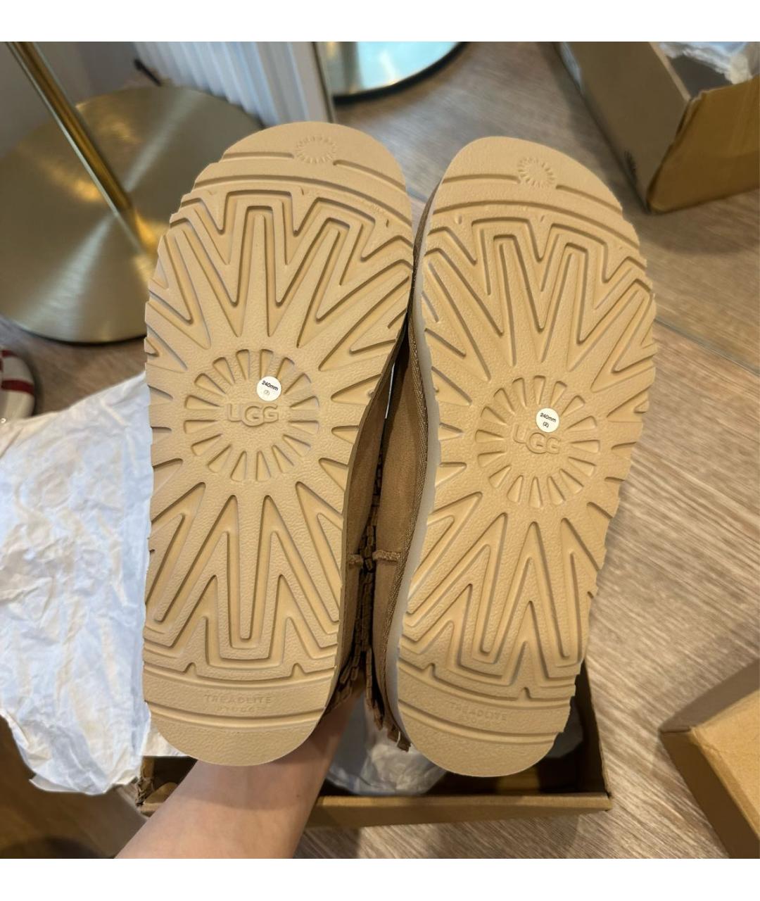 UGG AUSTRALIA Бежевые полусапоги, фото 7